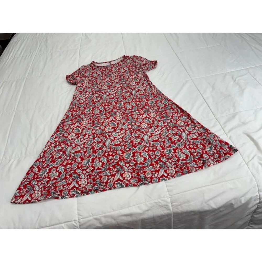 Ladies Medium Old Navy Orange-Red Paisley Dress